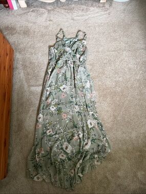 Green floral dress